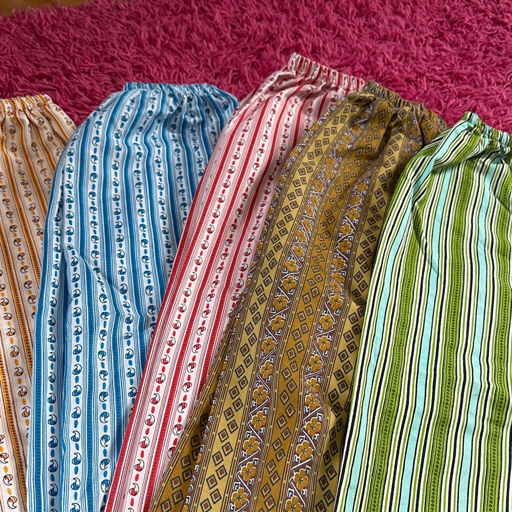 Colorful Striped and Patterned Pants Set